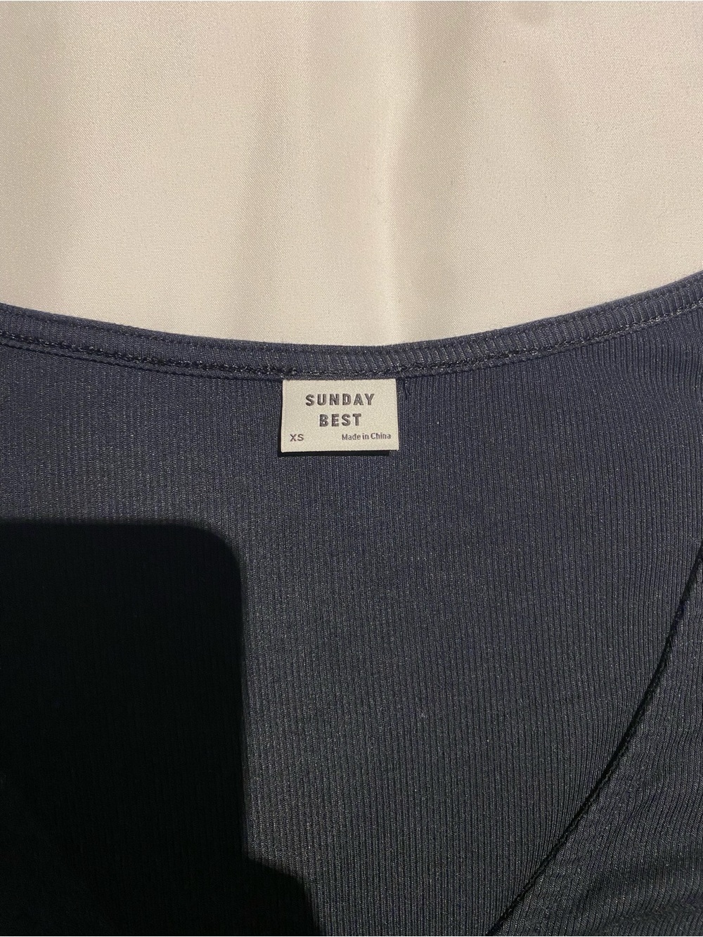 Sunday Best Navy Long-Sleeve Ruched Crop Top - Picture 2 of 3